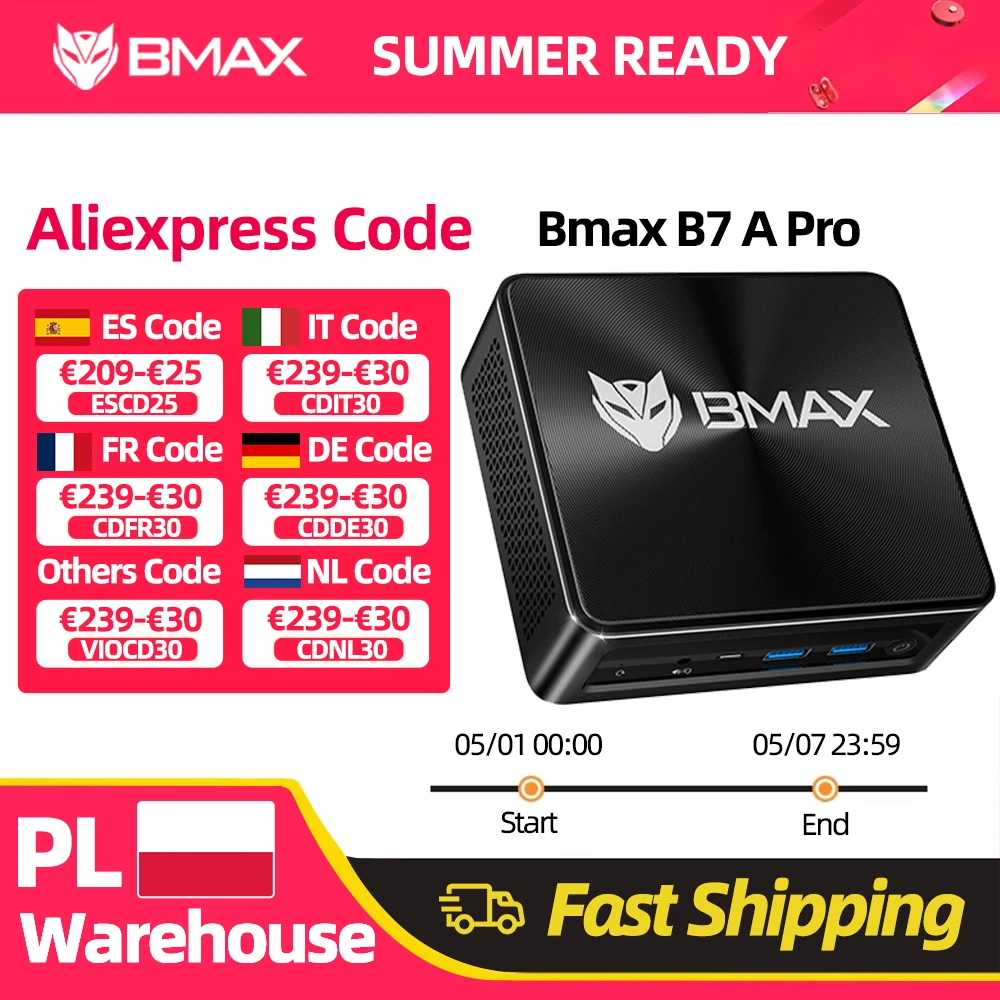 MiniPCBMAXB7APro,ProcesadorAMDRyzen57430U,GráficosAMDRadeon,16GBdeRAM,SSDde512GB,Windows11,USB,HDMI,Tipo-C,Bluetooth,DP-AliExpress7