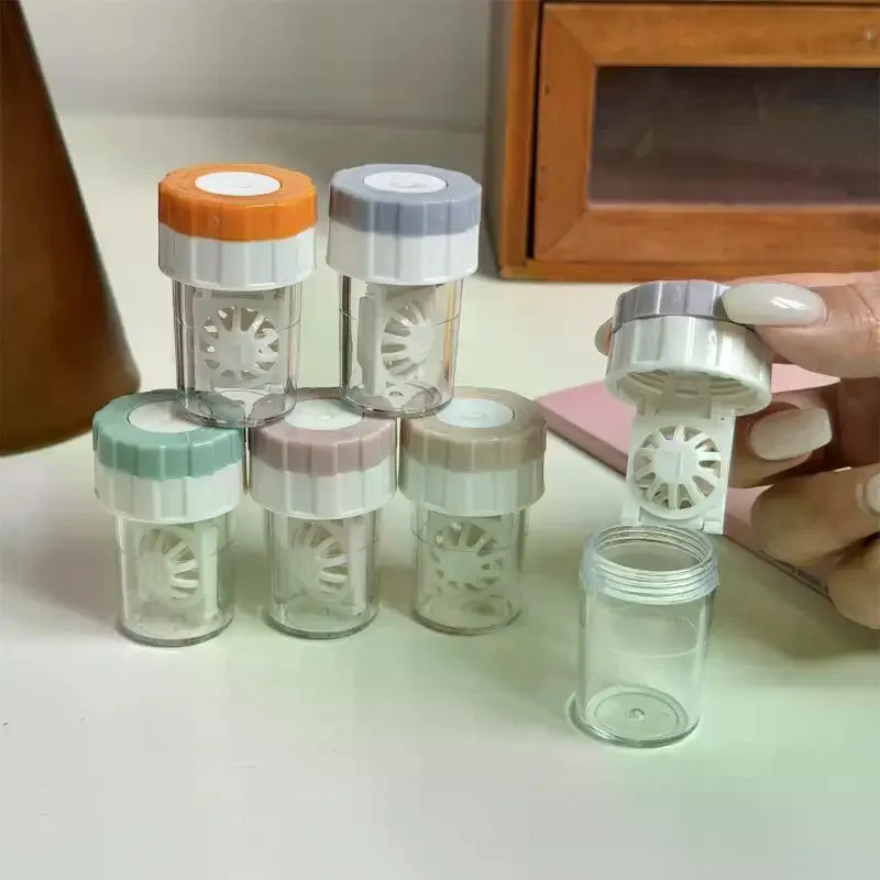 Small Portable Hand Rotating Contact Lens Cleaner Hand Operated Contact Lens Cleaning Box For Glasses
