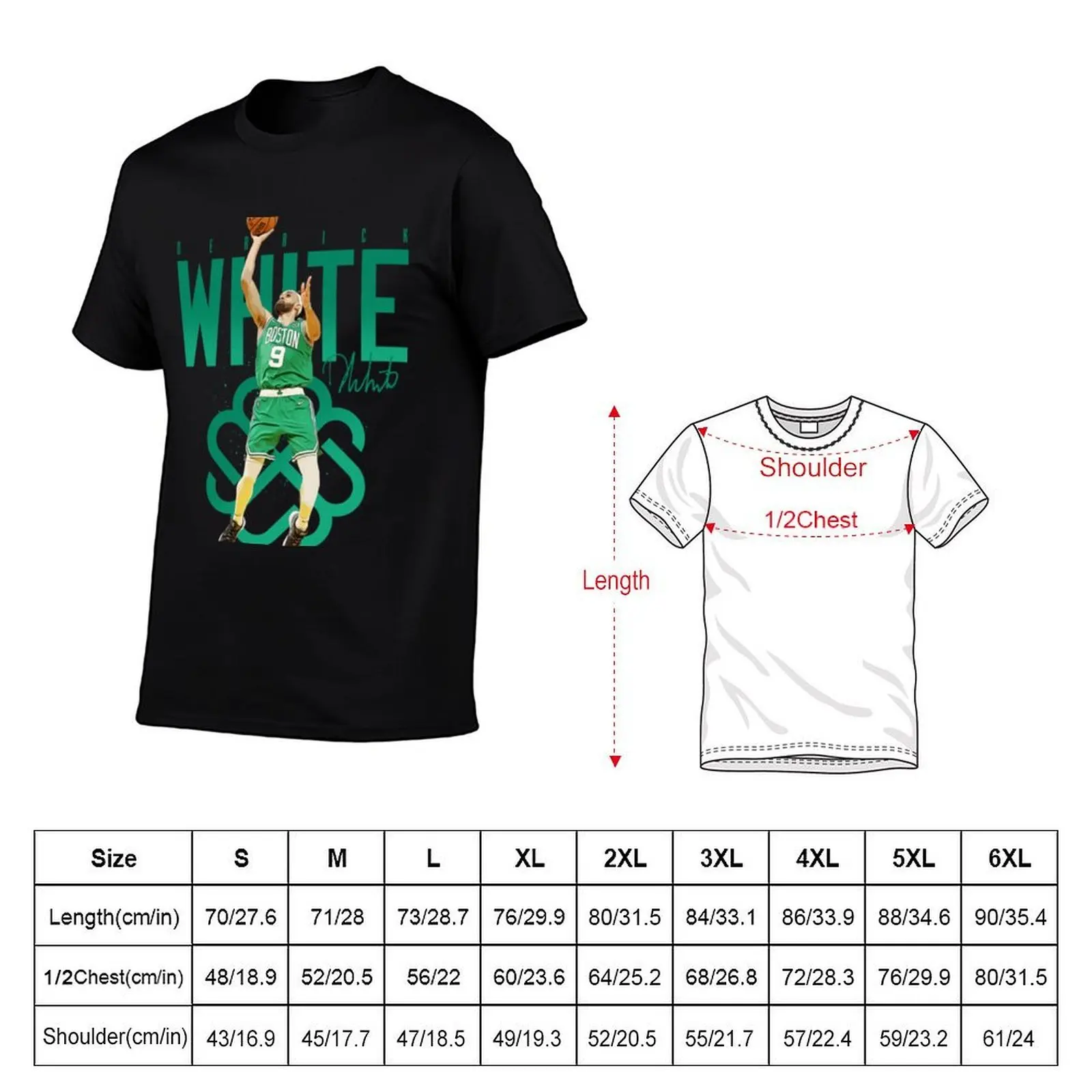 Derrick White T-Shirt plus size tops baggy shirts men clothings