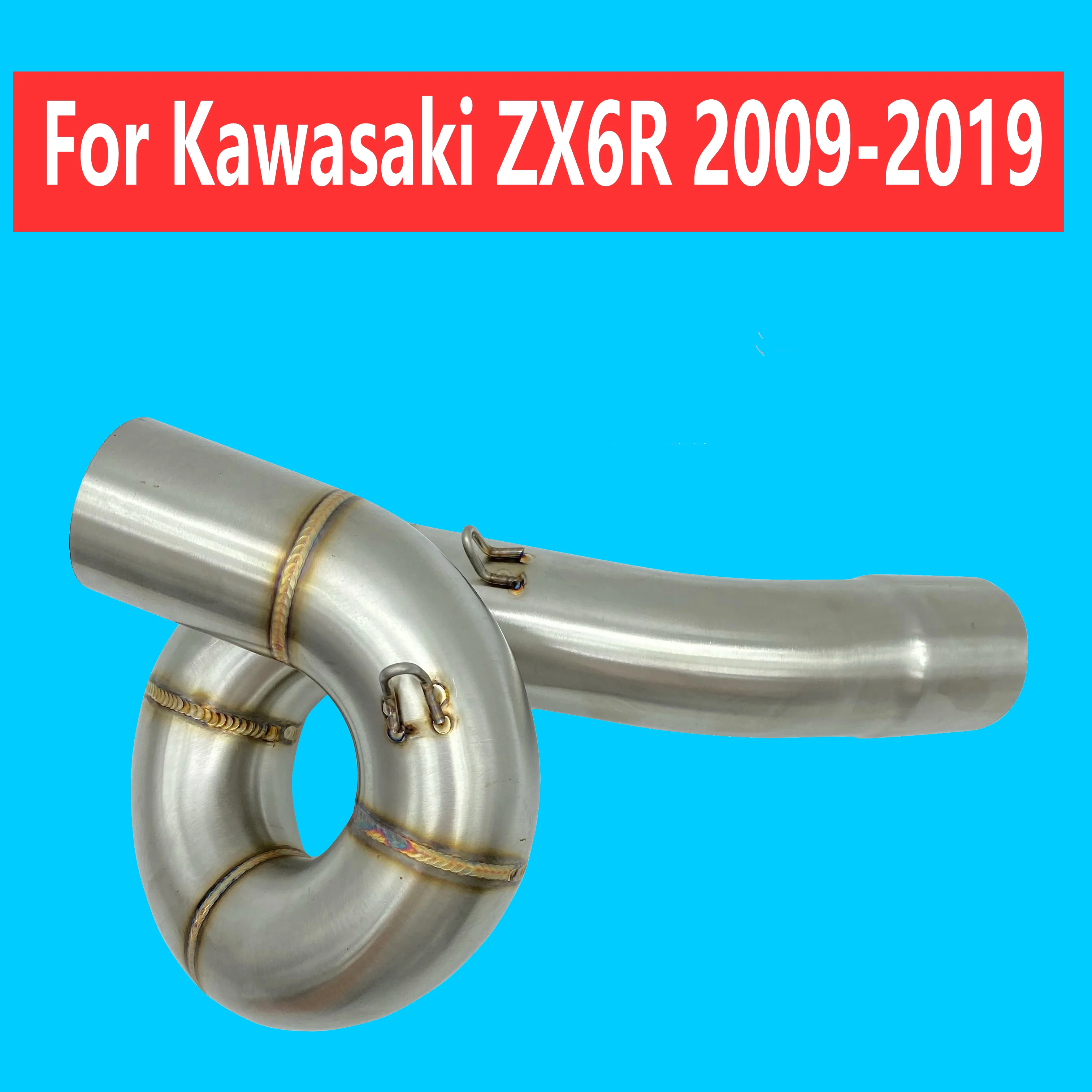 

For Kawasaki Ninja ZX6R Motorcycle Exhaust Pipe Connection Link Tube Middle Mid Link Connector Section 2009 to 2019