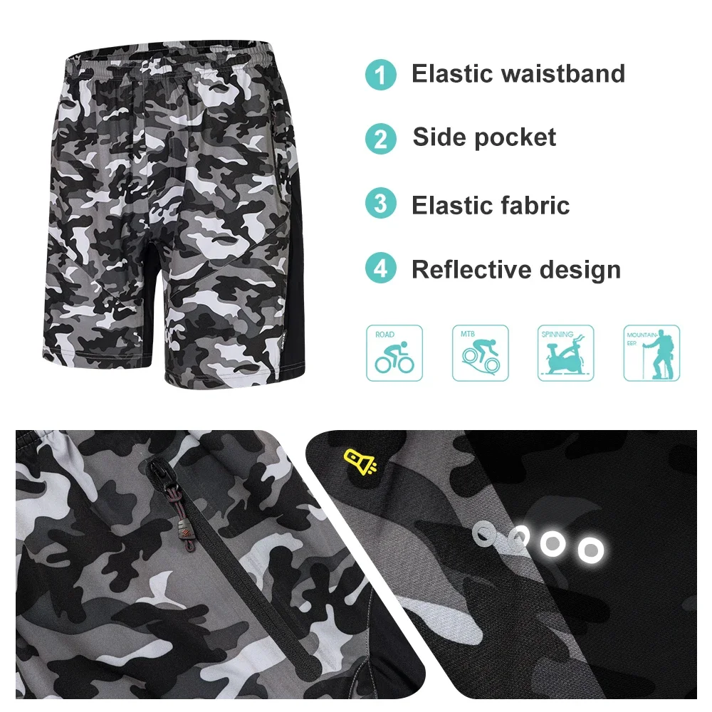Santic رجل الدراجات السراويل ث/جيوب جانبية للصدمات 4D مبطن MTB سراويل قصيرة الصيف تنفس سريعة الجافة دراجة الرياضة السراويل #3