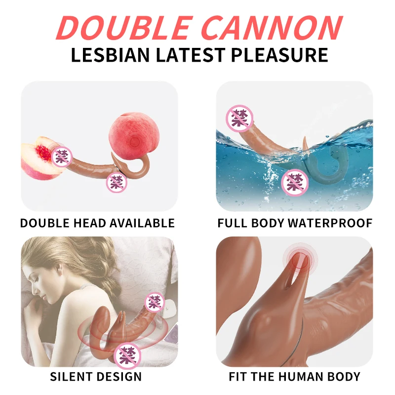 Strapless Strap-on Telescopic Dildo Vibrator Double-heads Vibrating G-Spot Stimulator Big Penis Adult Sex Toys For Women Lesbian