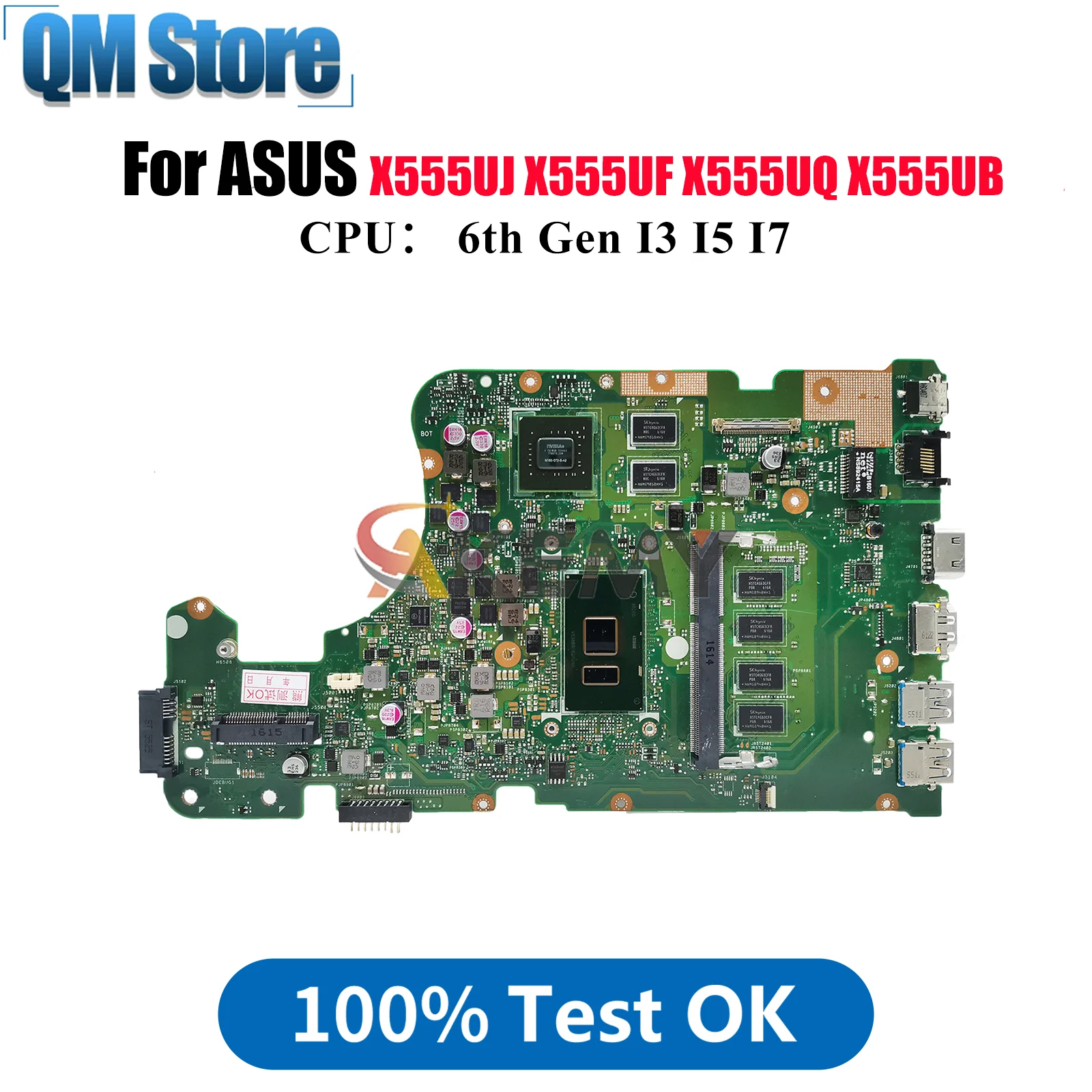 

X555UJ Материнская плата для ноутбука ASUS VivoBook A555U X555UJ X555UF F555U K555U FL5800U X555UB X555U X555UQ Материнская плата I3 I5 I7 CPU
