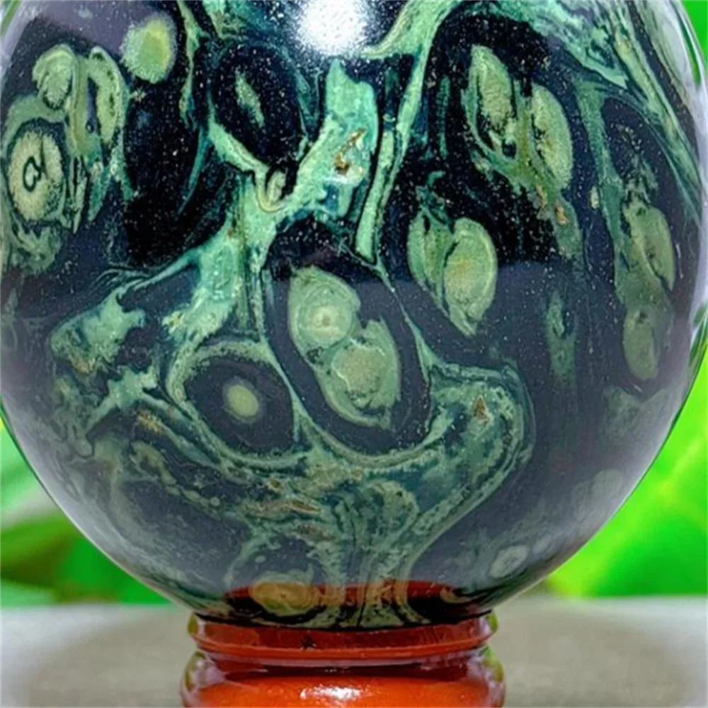 Malachite Sphere Crystal Natural Stone Quartz Minerals Home Decoritems Reiki Garden Gifts Energy Healing Luck Love +Stand