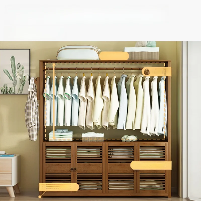 Modern Minimalist Floor Standing  Wood Coat Rack for Living Room Clothes Storage Organizer Bamboo Material Home Use