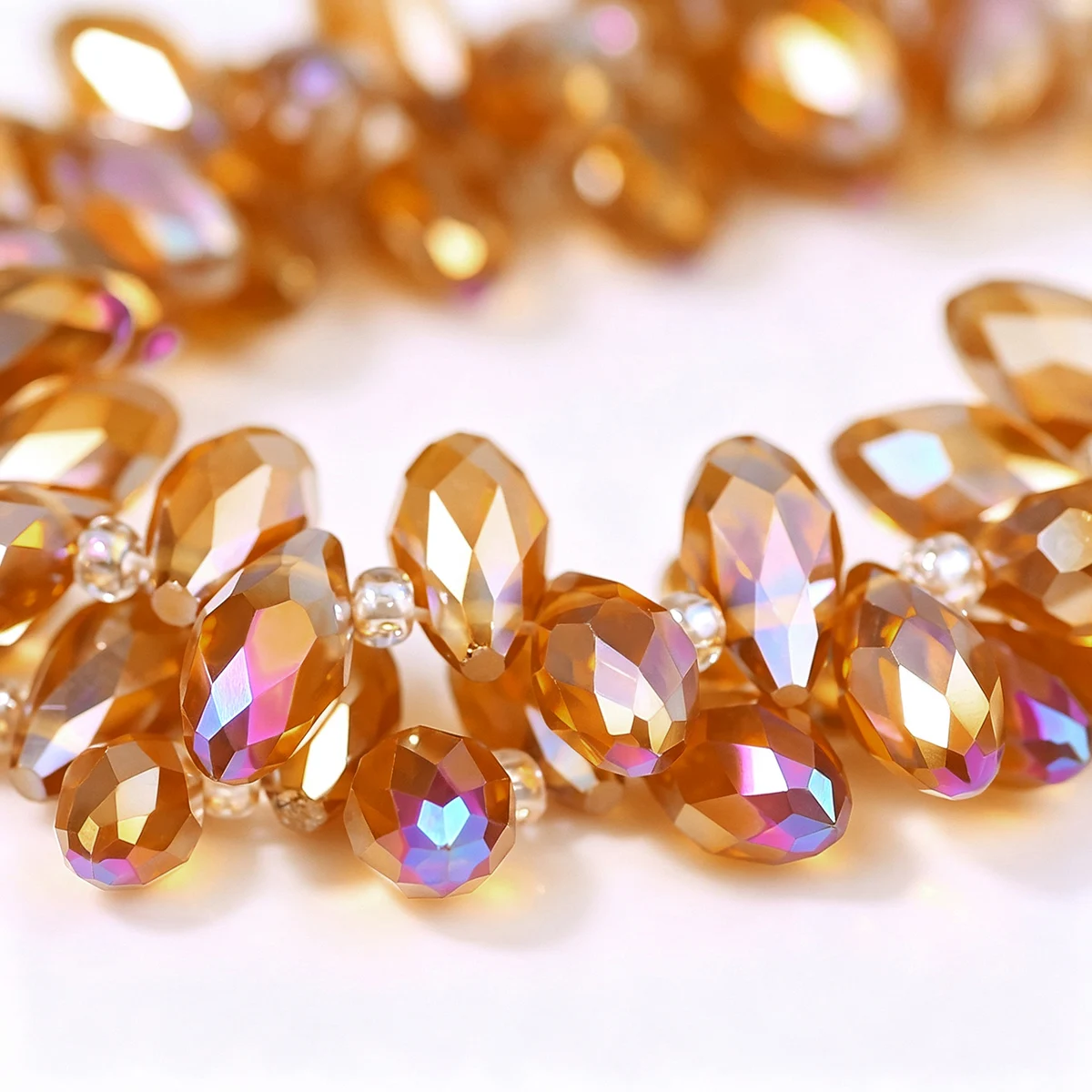 6x13mm Medium Amber AB Color Crystal Glass Side Hole Teardrop Loose Beads For DIY Bracelet Necklace Jewelry Making Supplies