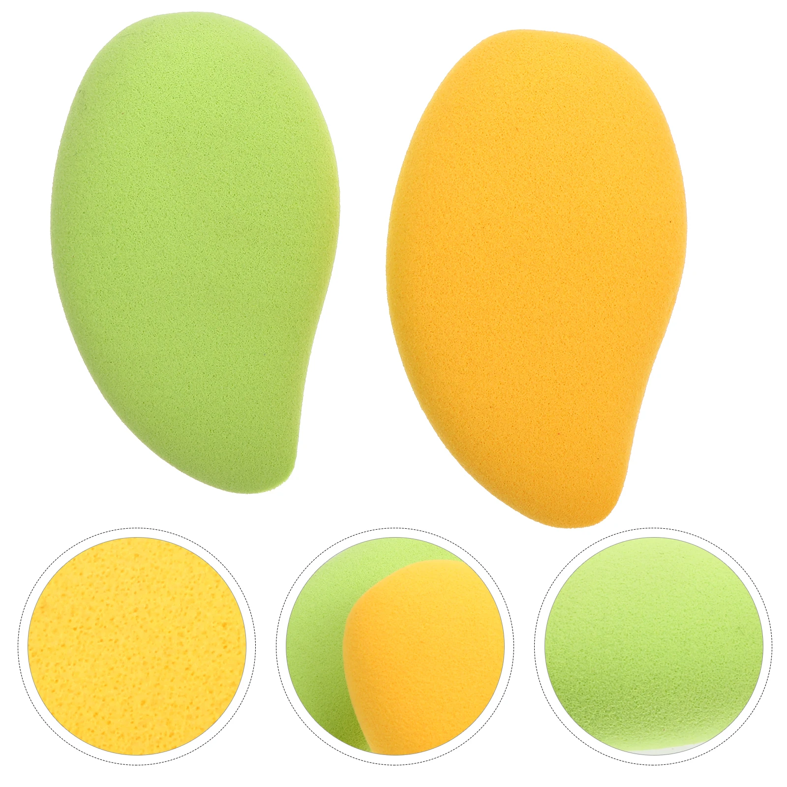 2 pcs Mango Shape Makeup Soft Face Powder Applicators For Sensitive Skin Portable Tools Stylish Beauty