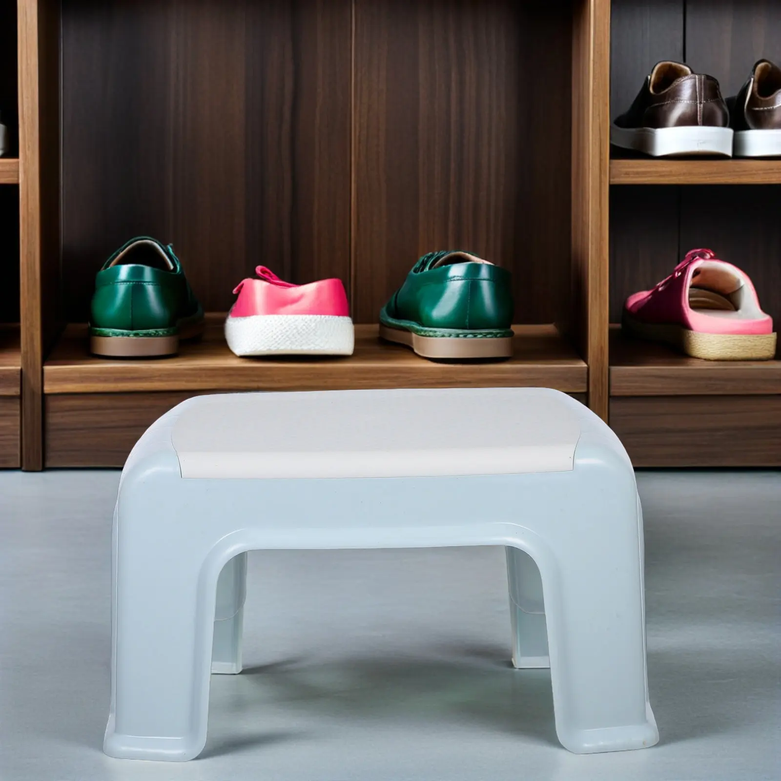 Small Plastic Step Stool for Non-Slip Bath Shower Foot Rest Shoe Changing Stool Helper Home Use