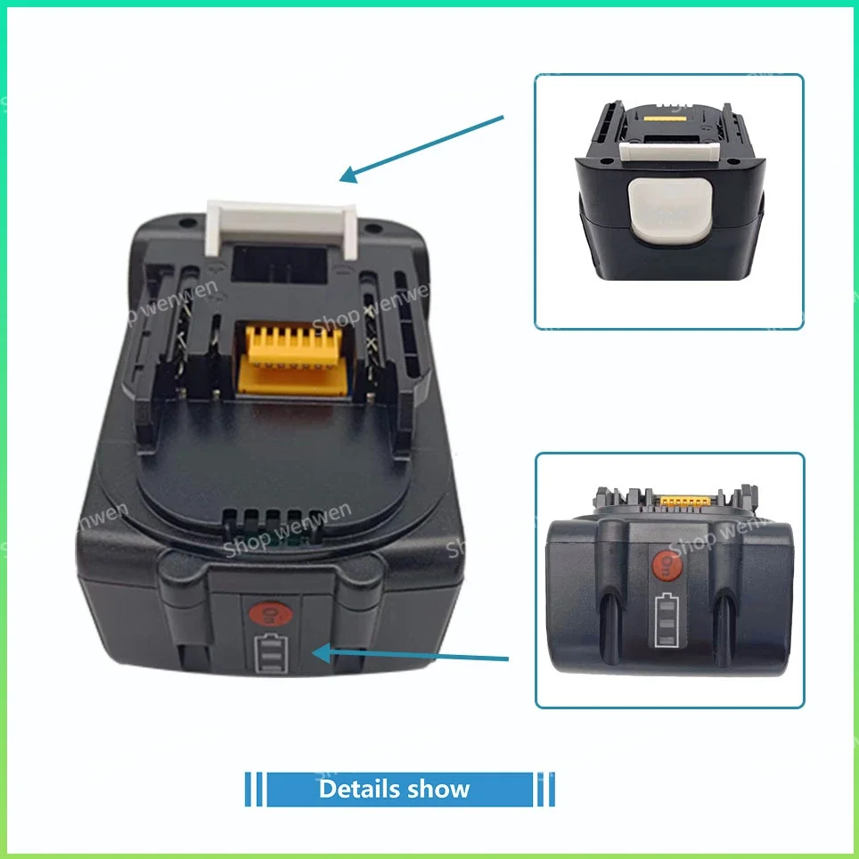 Makita Original 14.4V 6.0Ah Rechargeable Battery LED indicator light suitable for BL1430 BL1415 BL1440 BL1460 196875-4 194558-0