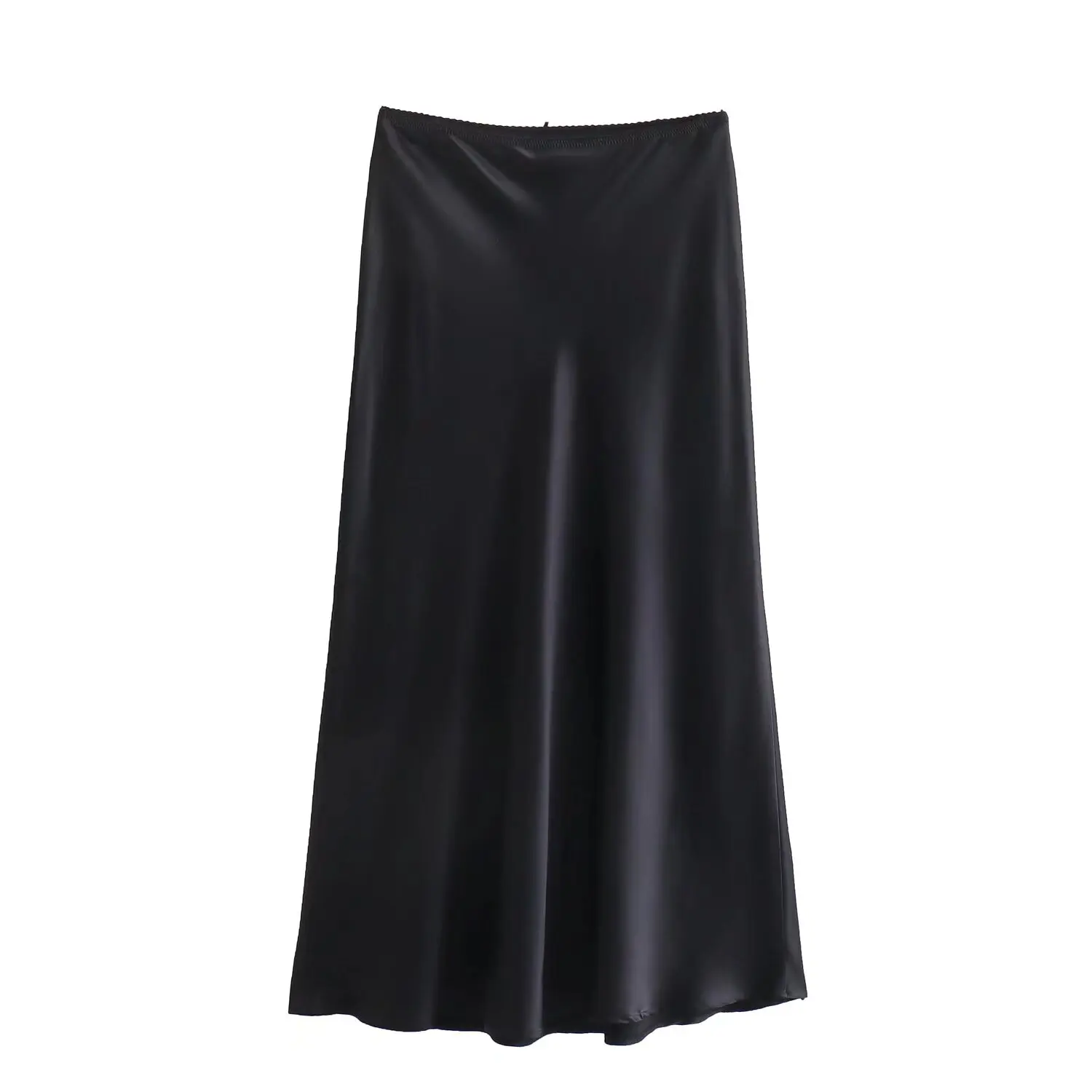 

Jenny&Dave Minimalist Midi Skirts Fashion Skirt Women For Spring Solid Color Satin Bow Straight