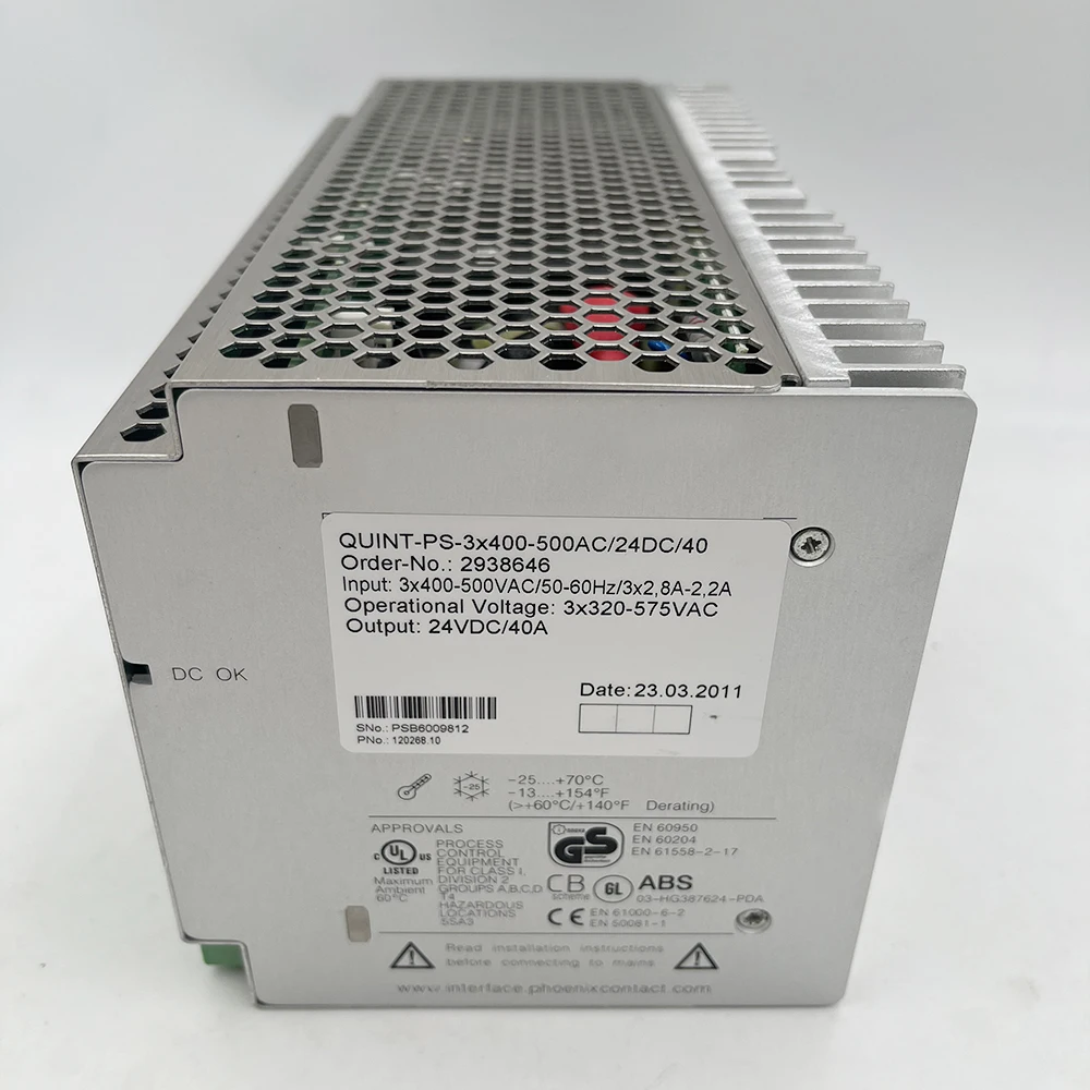 Sale 2938646 For Phoenix Power Supply QUINT-PS-3x400-500AC/24DC/40