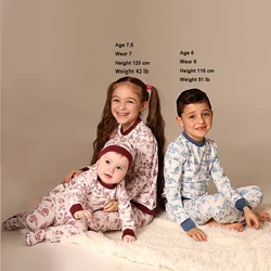AA SS25 - Children and Baby Clothes French Toile Blue Pink Cozy Pajamas and Footies with Hat for Layette Kids Set Baby Romper