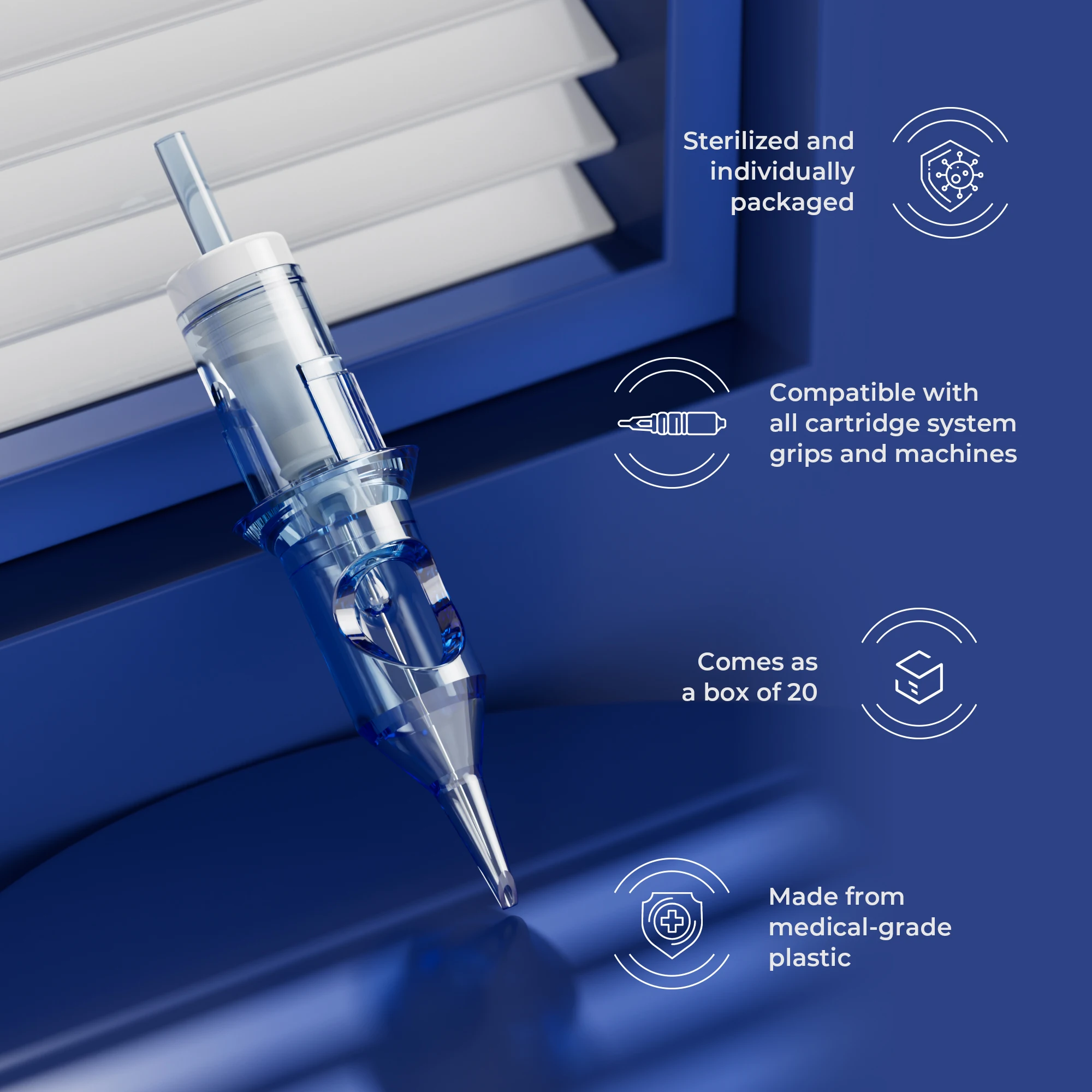 DOGMA 20 قطعة خراطيش الوشم بطانة تظليل 0.3/0.35 مللي متر المهنية المتاح السلامة معقمة الإبر لآلة الوشم القلم