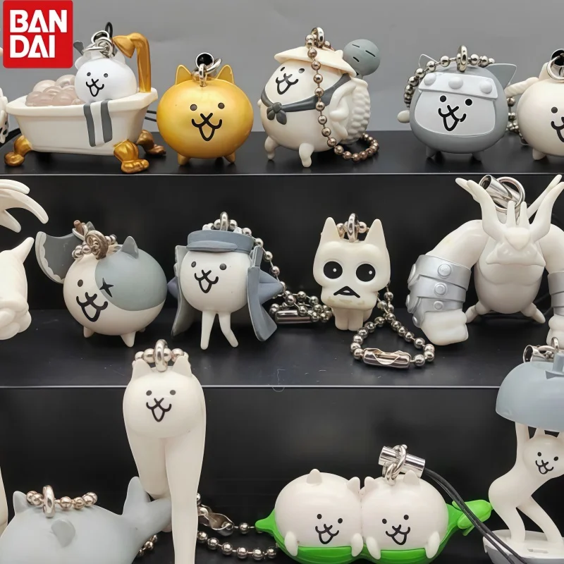 Bandai The Battle Cats Gashapon Set de Llaveros con Figuras Vol. 7, Mini Colgante de Personaje para Bolsa