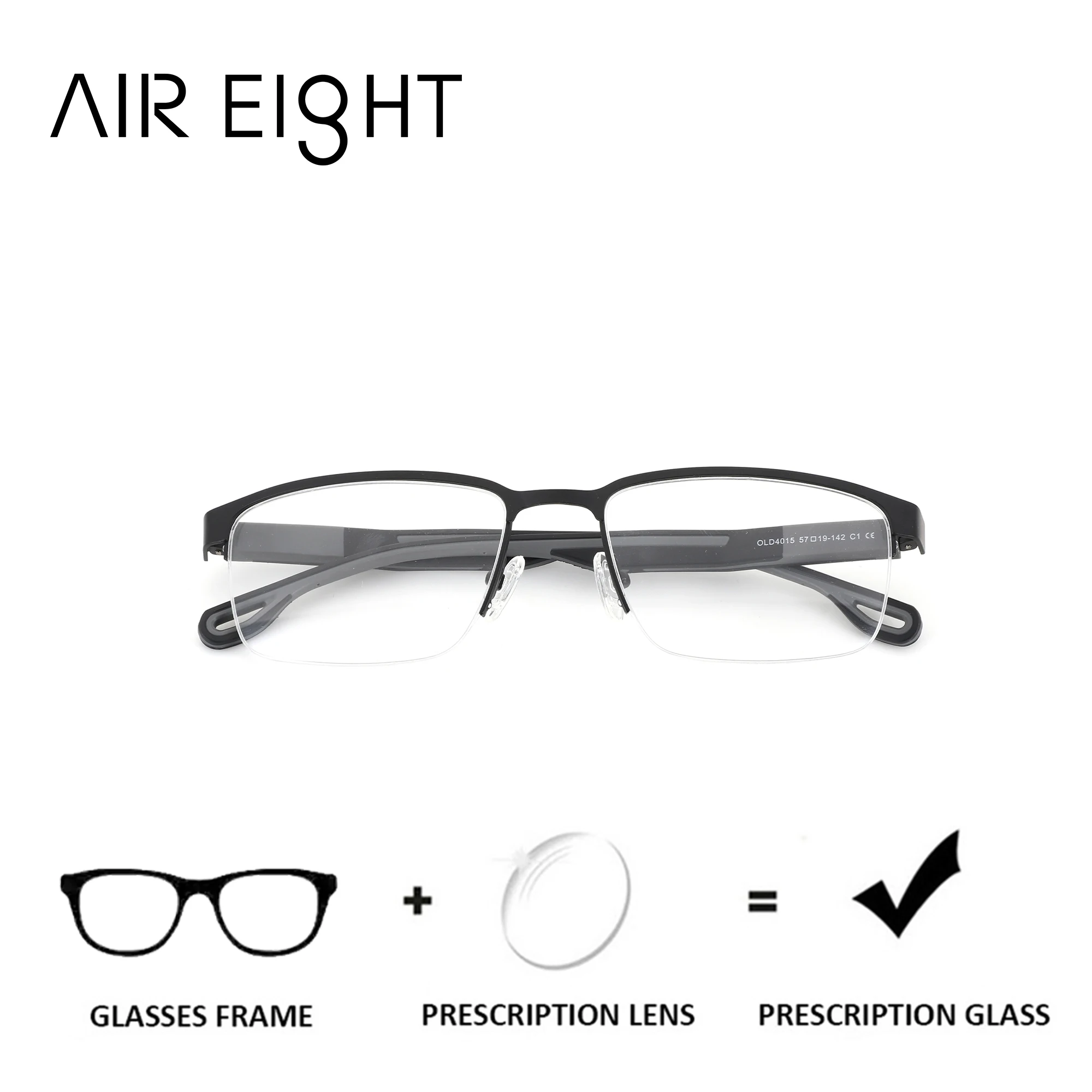 

Очки AIR EIGHT Business с металлической оправой квадратной формы для мужчин, с диоптриями, для коррекции близорукости, с защитой от синего света, прогрессивные, для офиса, оптические