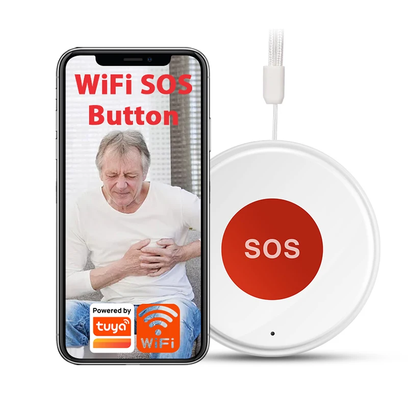

WiFi Emergency Call Button Smart TUYA SOS Caregiver Pager Phone Alert Transmitter Emergency Call Button for Elderly Patient