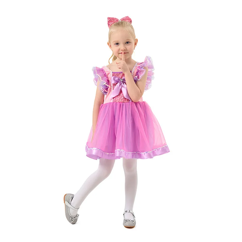 

Halloween Pink Children's Princess Skirt Party Dresses Puffy Skirt Dance Dress Kindergarten Cosplay Fairy Tale Outfit