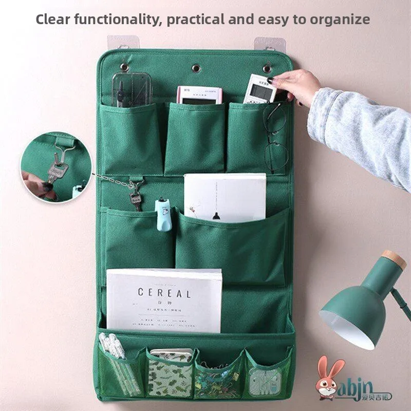 Wall Mounted Large Capacity Storage Bag Cloth Art Mobile Phone Wall Hanging Pouch Bedside Hanging Bag for Organization