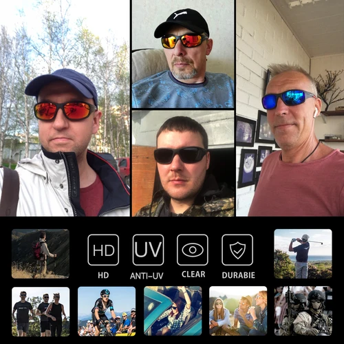 Imagen 2 del producto QUESHARK-gafas de sol polarizadas para ciclismo, lentes deportivas para bicicleta de montaña y carretera, QE22N