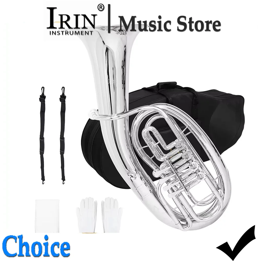 SLADE Tenor Horn 3-key Flat Key Brass Lacquer Tenor Horn Professional Brass Instrument with Accessories Wipes Gloves Bags