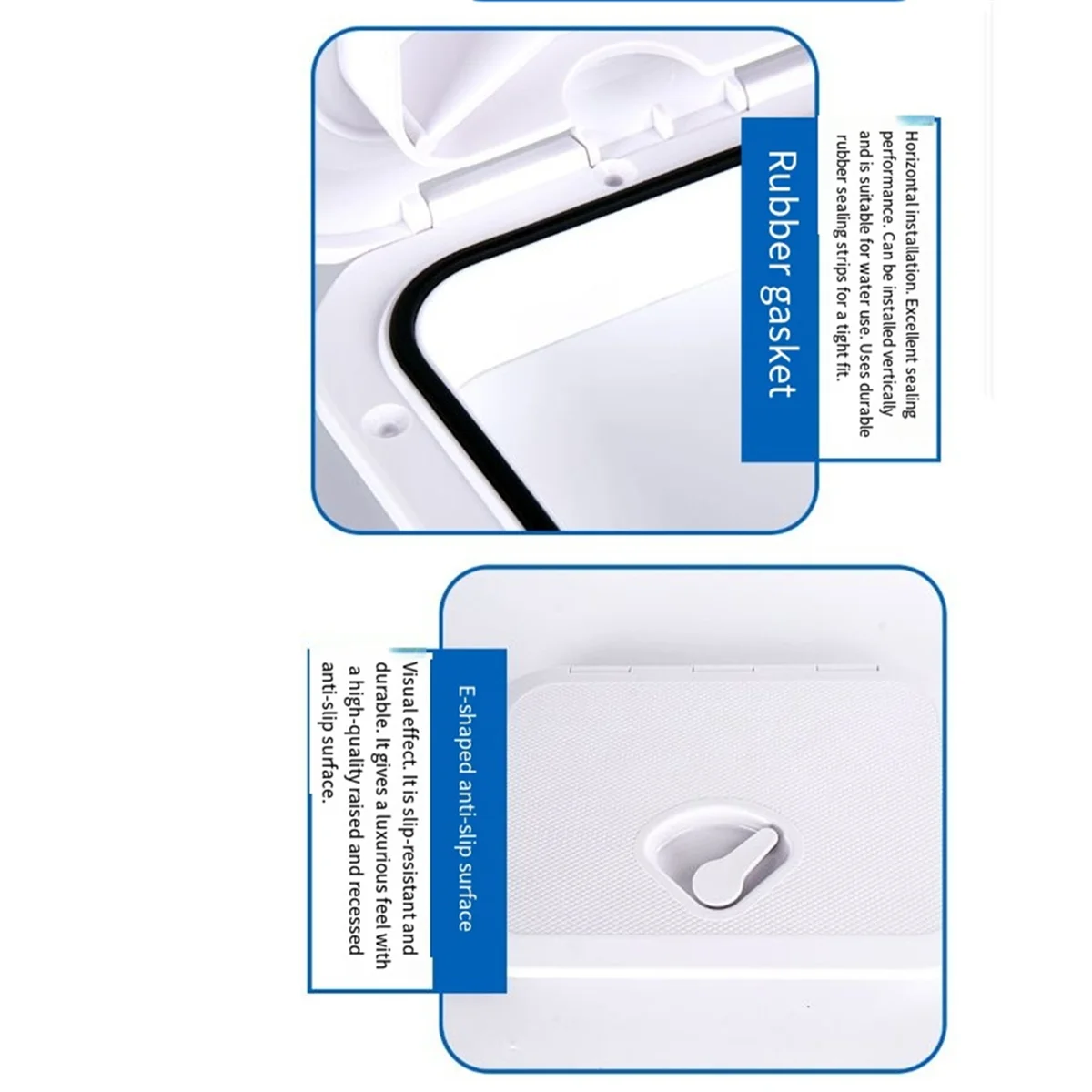 M85K Marine Boat Deck Hatch Rectangle ABS 10‑5/8 X 14‑3/4 Inch Boat Deck Hatch Lids for Marine Yacht RV Marine Access Hatch,A