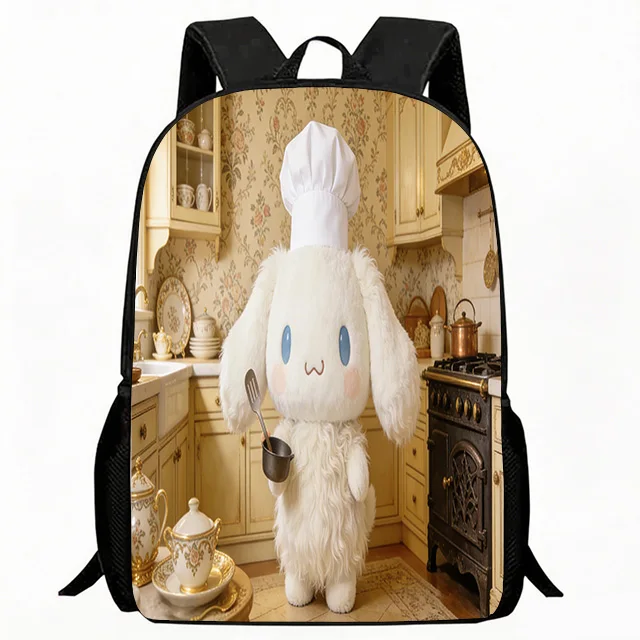 

Kids Bag Cute Fluffy Puppy Chef In Vintage Kitchen Print Backpack Kids Lightweight Breathable School Bag Adjustable Strap Large