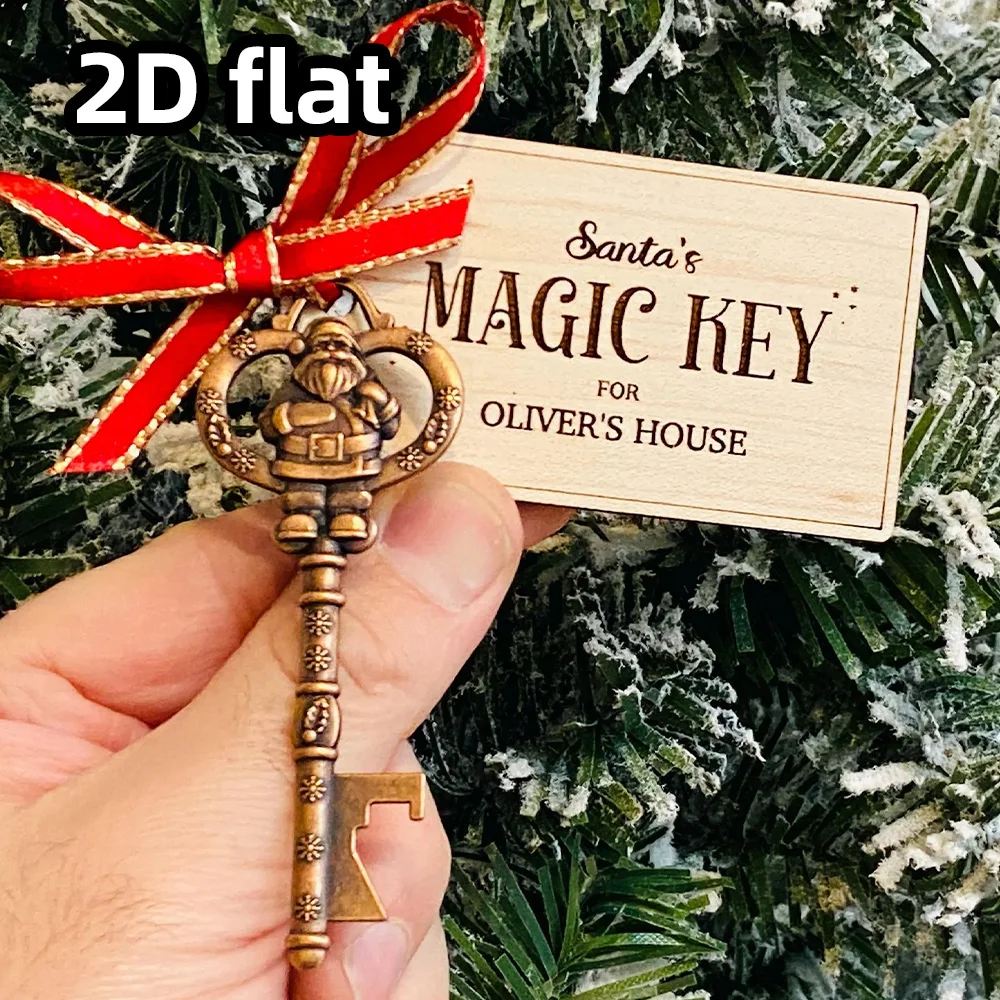 Kunci Ajaib Santa – Label Natal yang Dipersonalisasi – Kunci Logam Sinterklas – Hadiah Sempurna untuk Isi Kaus Kaki Natal dan Kotak Hadiah Malam Natal