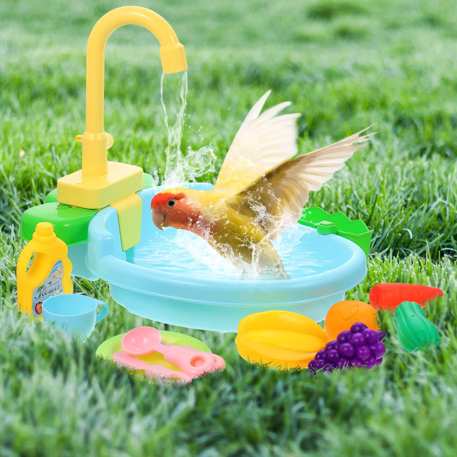 

Премиальная креативная ванночка для попугаев из ПВХ, лоток для купания птиц в клетке, чаша для мытья птиц, зоотовары