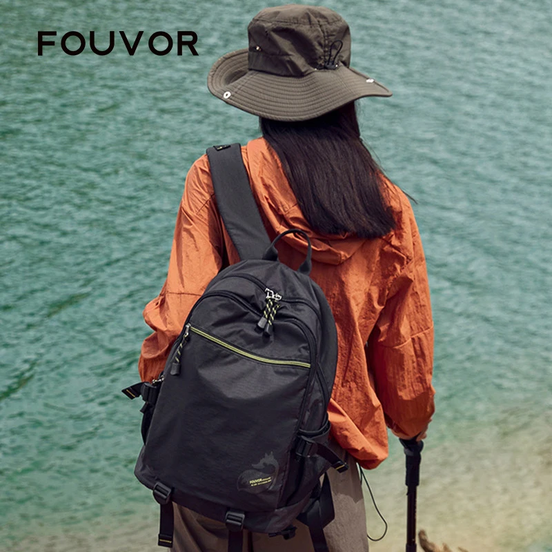 FOUVOR Medium Backpacks 2026 Lightweight Oxford Fabric Waterproof Backpack for Women Men Students Outdoor Hiking Travel 3033-01