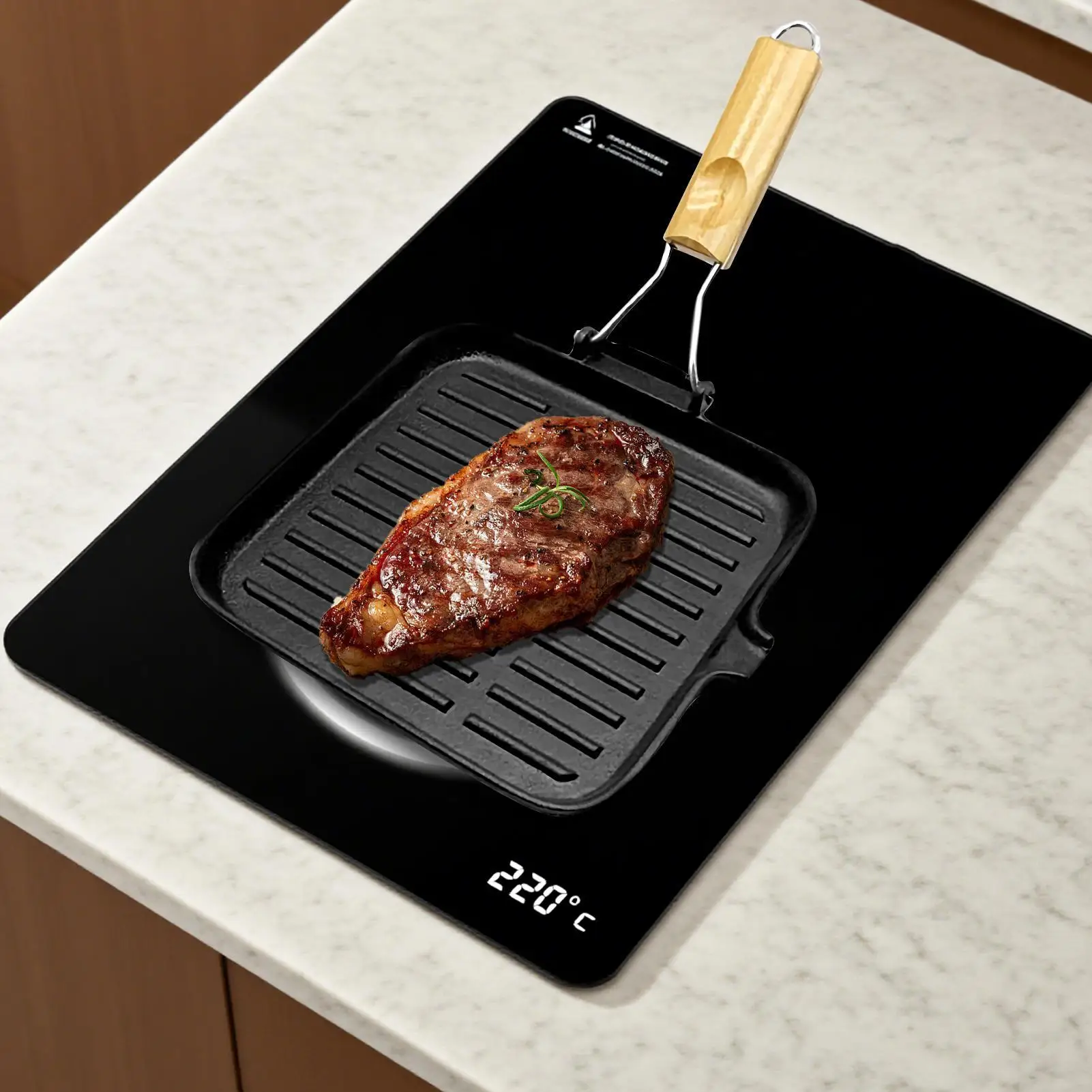 

Frying Pan Cast Iron Cooking Griddle Pan Cast Iron Skillet With Foldable Handle For Cooking Baking Grilling Kitchen Stove Oven