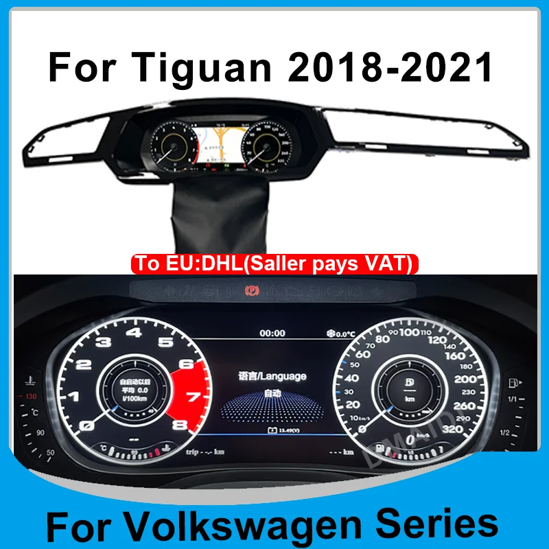 

Навигация для Volkswagen Tiguan 2018-2021, новейший Автомобильный цифровой кластер, измерительный прибор, ЖК-дисплей, Speedmeters, приборная панель, виртуальная кабина