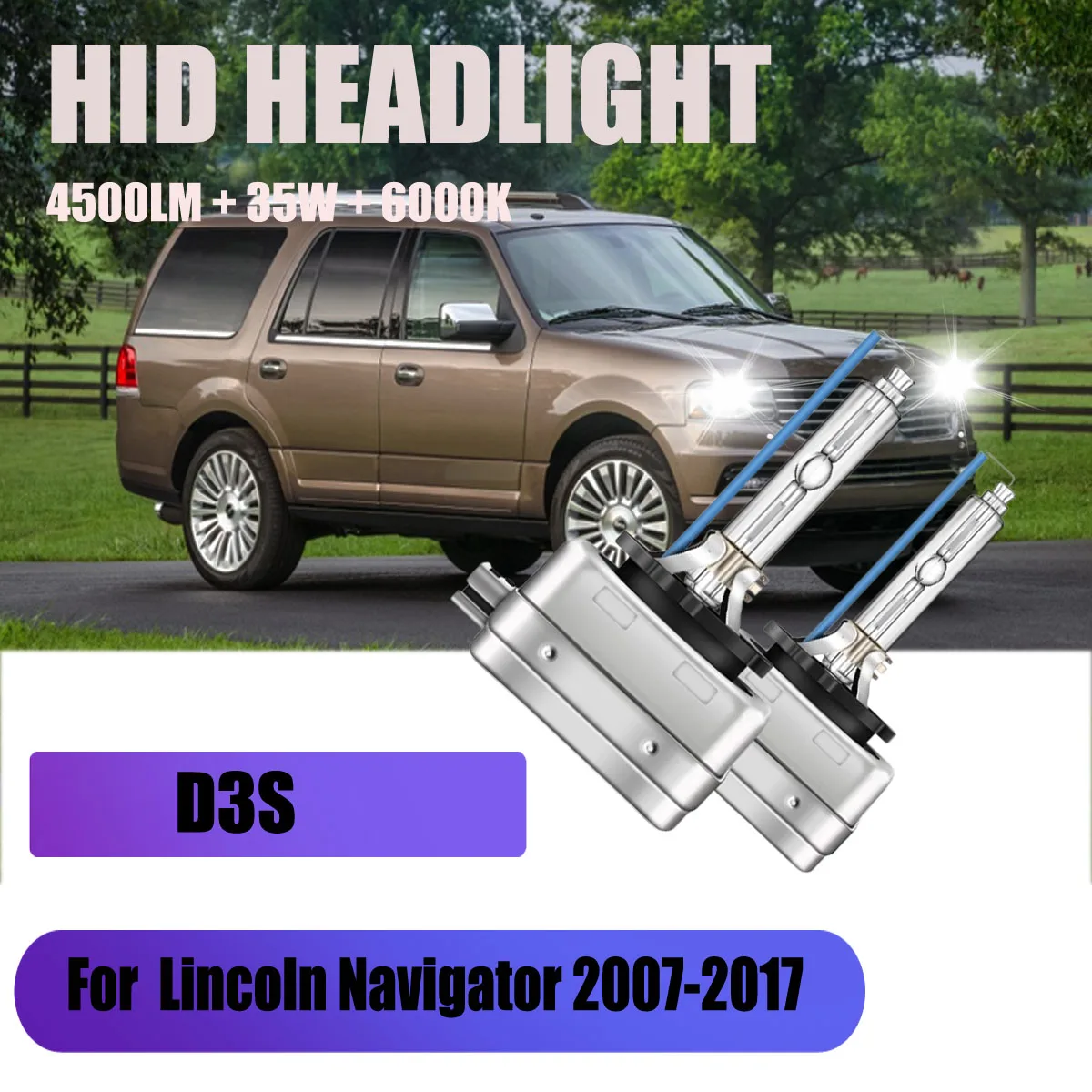 

35 Вт D3S ксеноновая HID лампа 6000K автомобильная лампа фары четкий вид для Lincoln Navigator 2007 2008 2009 2010 2011 2012 2013-2017