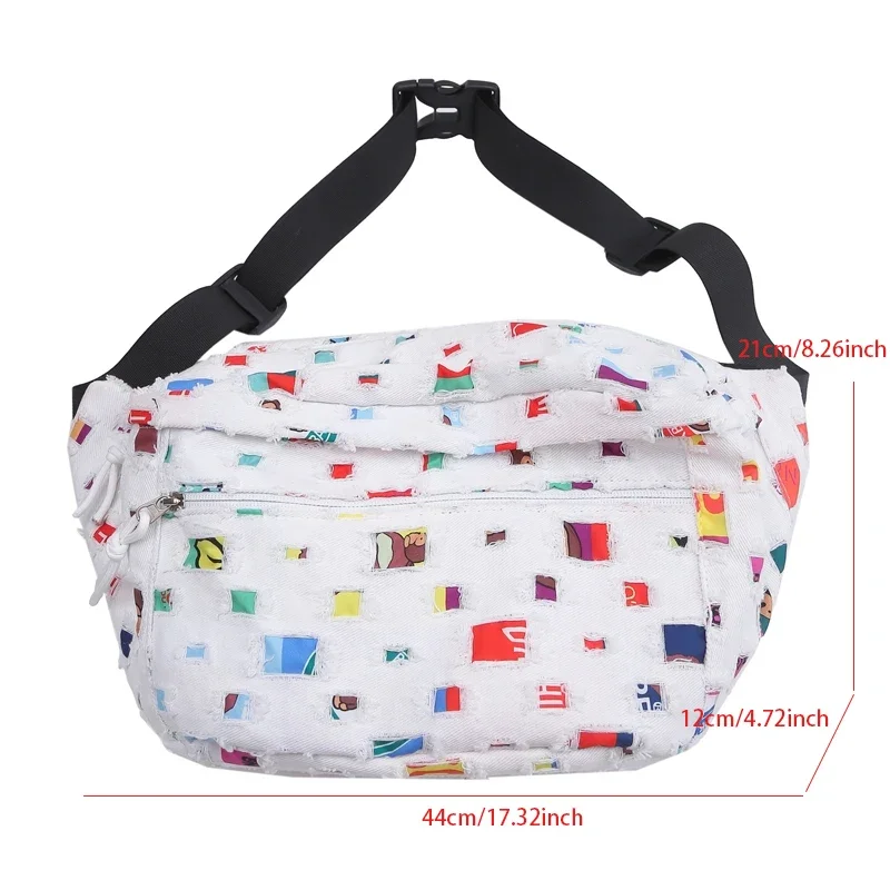 Large Capacity Storage Waist Bag Designer Canvas Crossbody Chest Bag For Couple Big Belt Bag Multi-Functional Casual Waist Pack