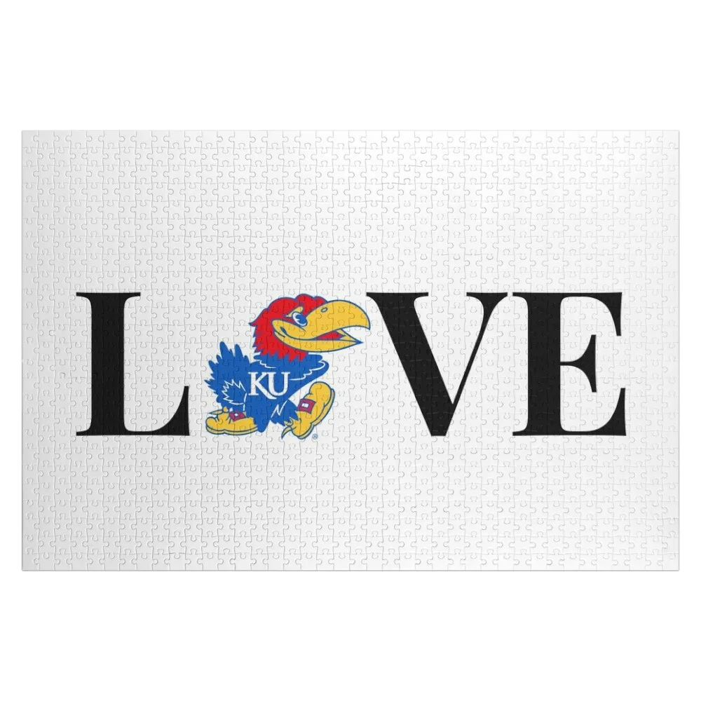 

KU Jayhawk Love Jigsaw Puzzle Iq Customized Photo Personalized Gift Ideas Custom Child Puzzle