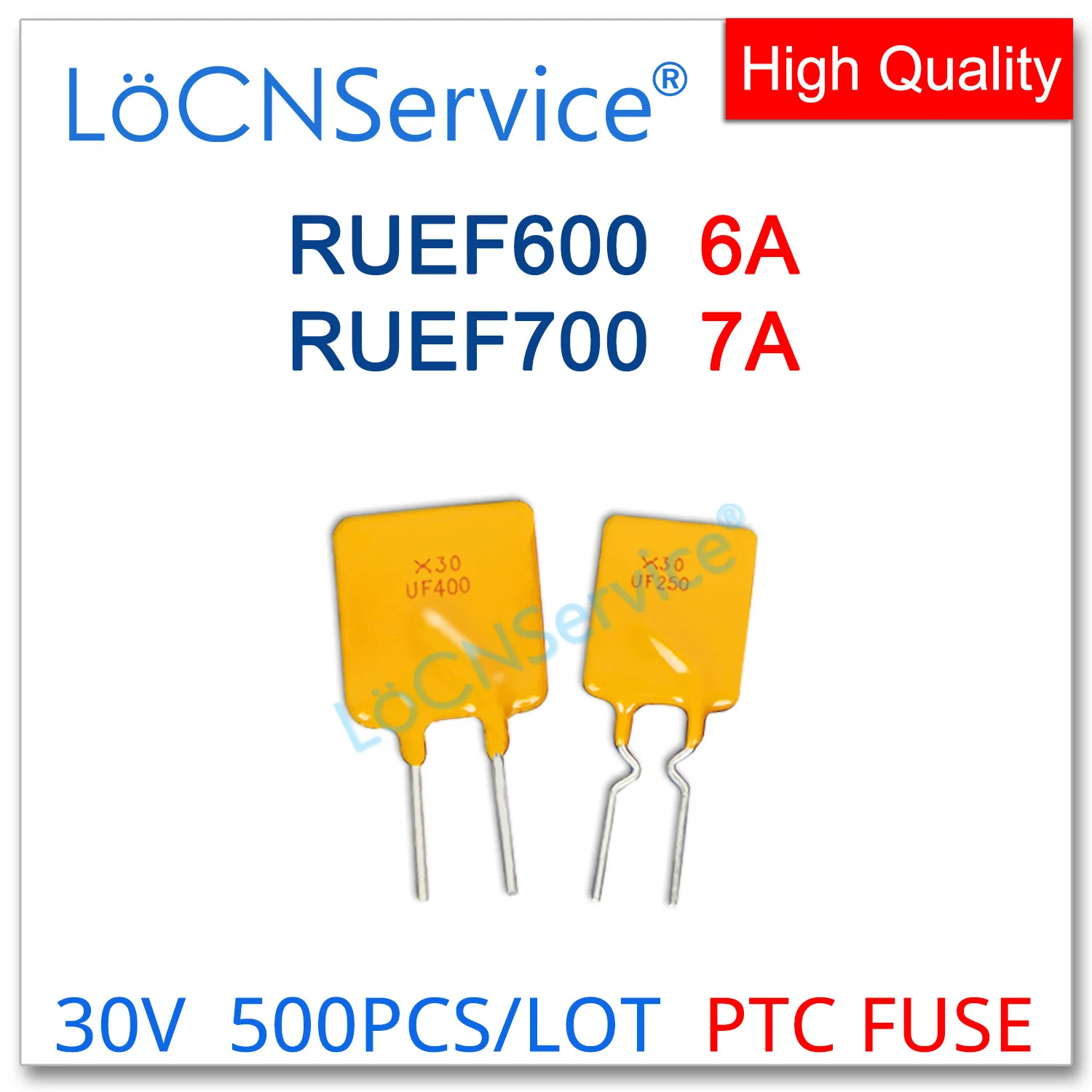 

LoCNService 500PCS RUEF600 RUEF700 30V 6A 7A UF600 UF700 Resettable Fuse PTC DIP Chinese High Quality RUEF