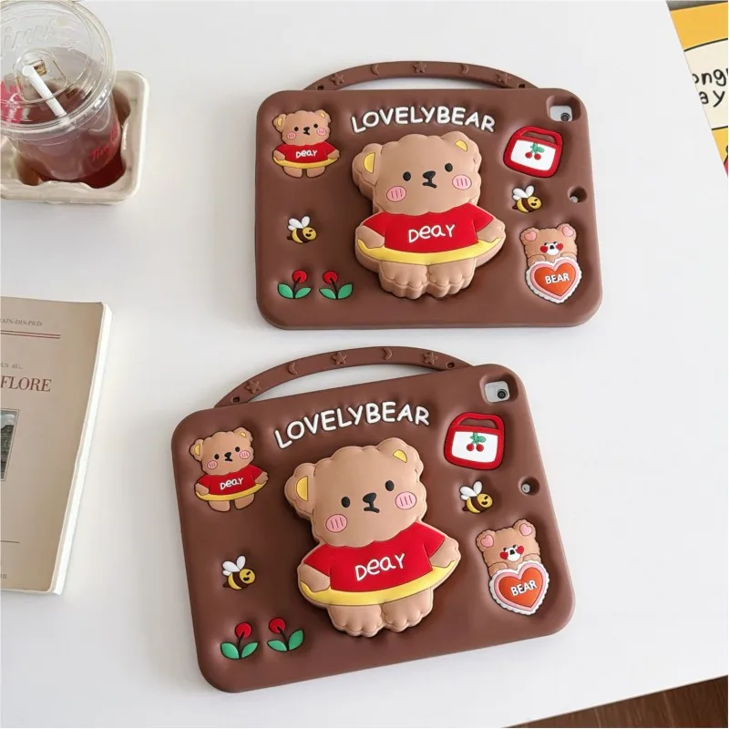 3D Cartoon Bear Silicone Tablet Case For iPad 7 8 9th Air 4 5 Pro 10.5 10th Gen 10.9