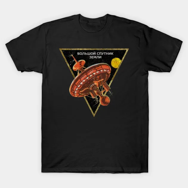 Soviet Russia Space Station CCCP BIG Satellites T-Shirt 100% Cotton O-Neck Summer Short Sleeve Casual Mens T-shirt Size S-3XL