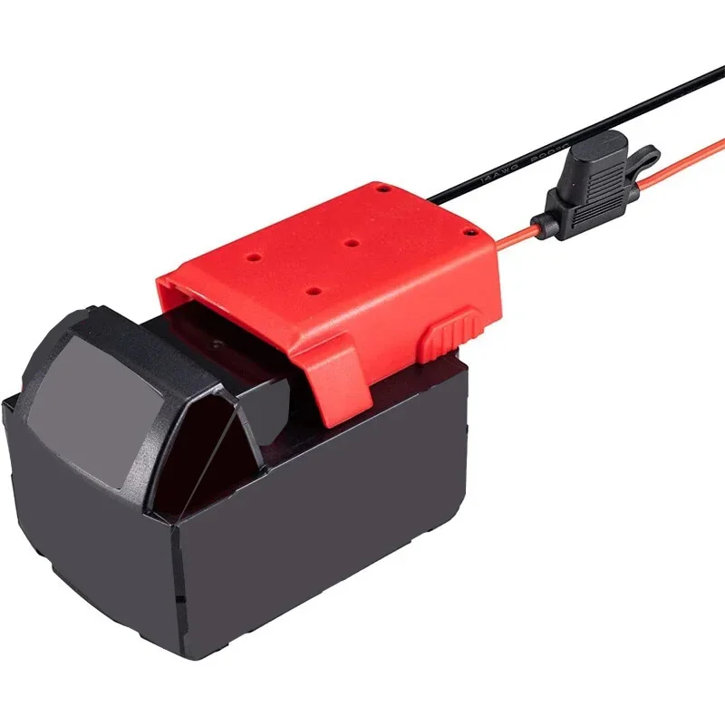リチウム電池18V,ミルウォーキーM-18用電源アダプター,ヒューズ付き,DIYバッテリーアダプター,RCトラック用電源コネクター