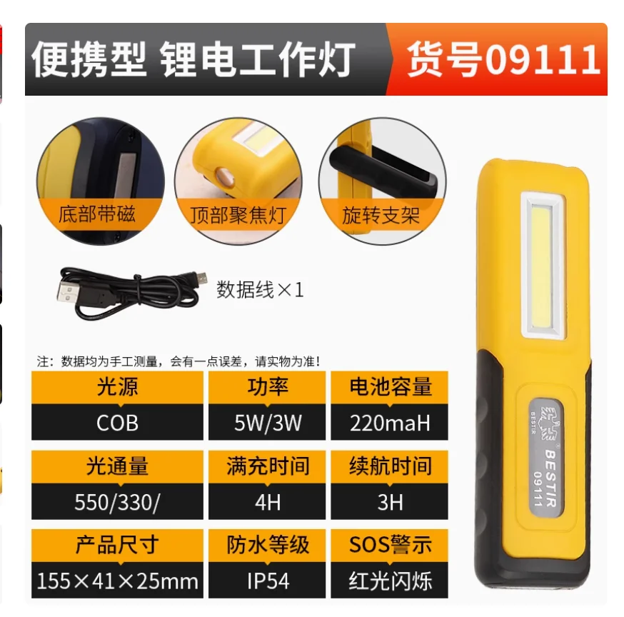 

BESTIR tool portable fold type Lithium battery LED work light industry auto repair tool NO.09111