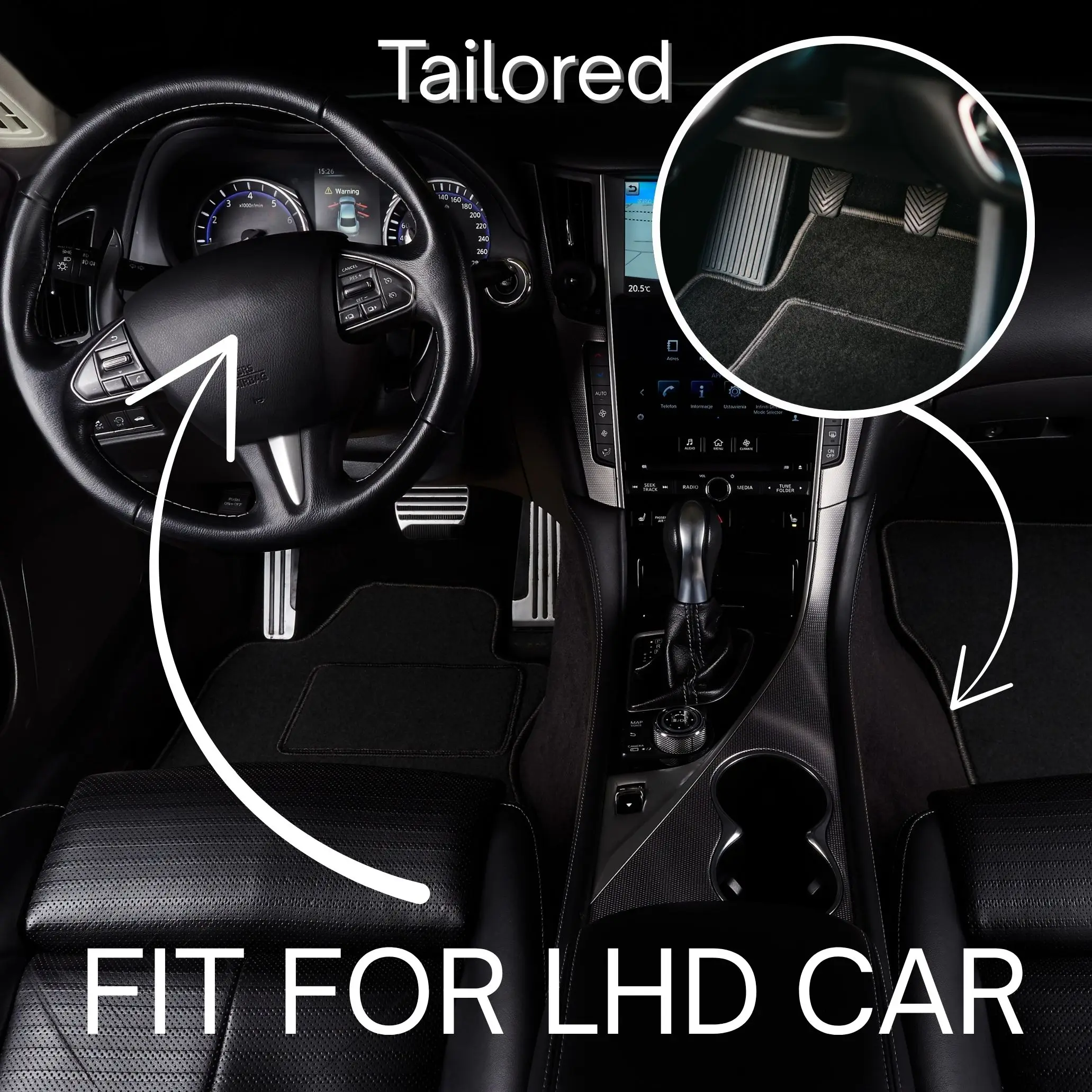 Картина 6: Автомобильные велюровые коврики передние для Alfa Romeo 159, седан, универсал, Sportwagon (2006-2011) -Черный (2 шт)