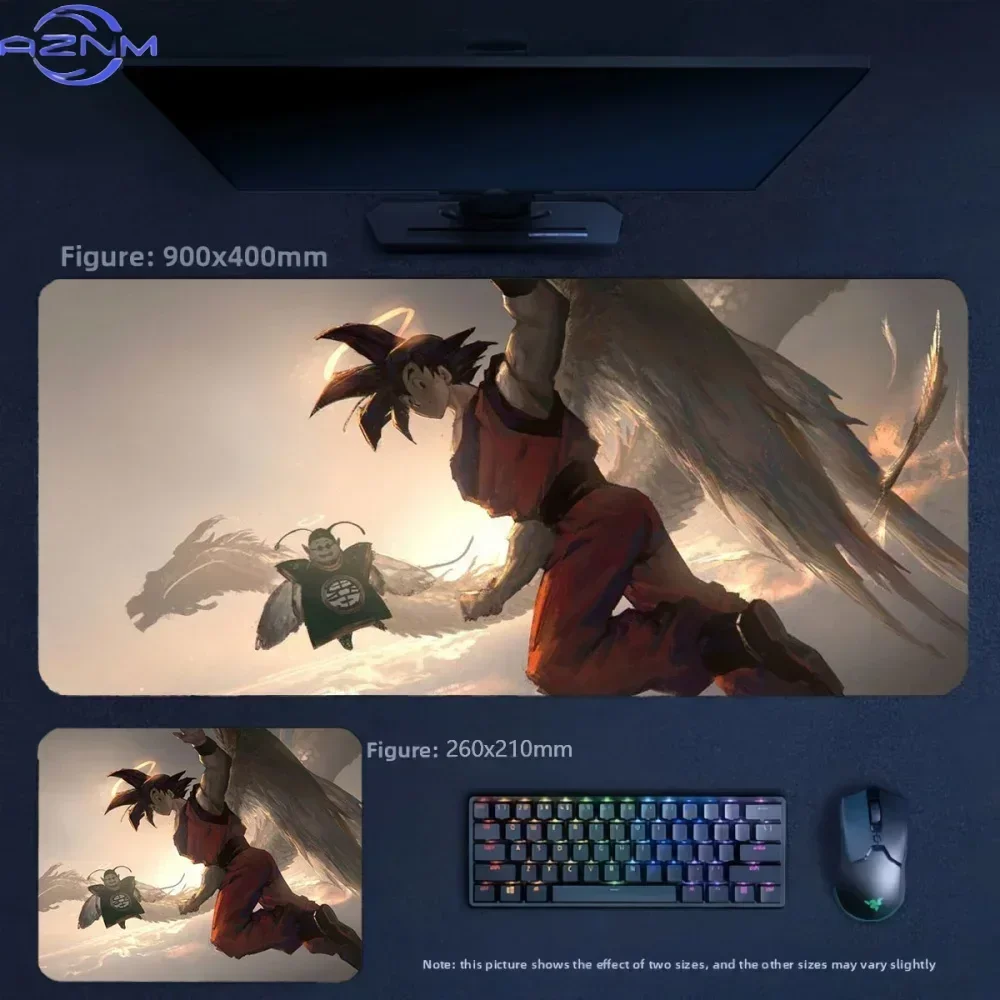 Anime Winged Warrior Flying In Sky Art Print Mouse Pad, Rubber Non-Slip Base, Smooth Surface for Gaming and Office Desktop Compu