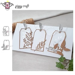 Piggy Craft metal cutting dies cut die mold Leaves label tags Scrapbook paper craft knife mould blade punch stencils dies