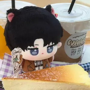 Titan Figürü, Anahtarlık, peluş oyuncak, Kawaii Doldurulmuş Hayvan, Hediye, Levi Ackerman, Eren Jaeger, Mikasa Denizyıldızı, 12 cm En çok satılan 12, anahtarlık, mikasa-no. 3