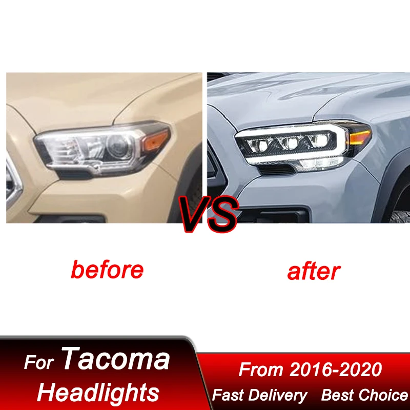 Car styling Headlights For Toyota Tacoma 2016-2020 LED Headlamp Assembly Upgrade High Configure Projector Lens Accessories Kit