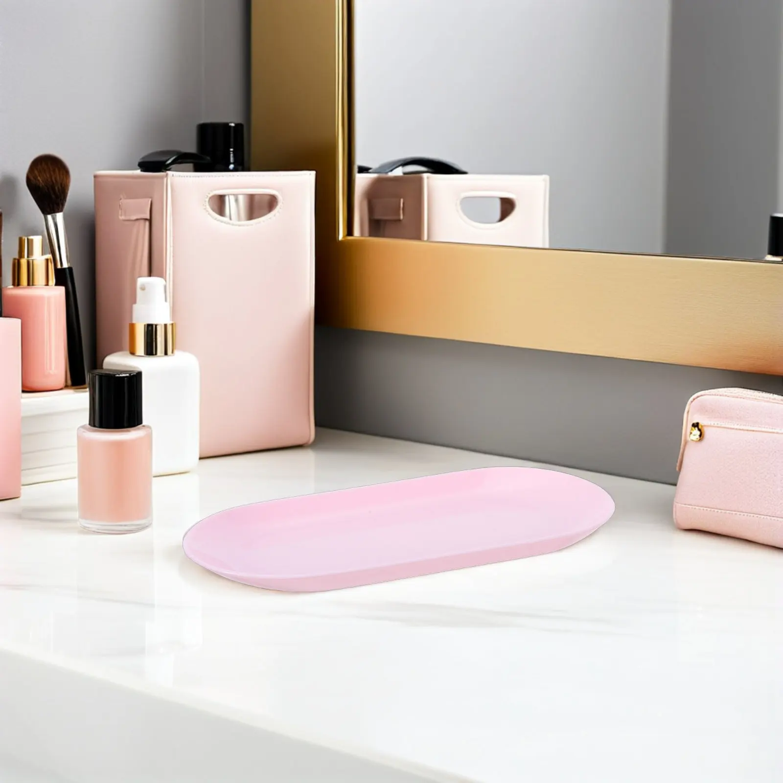 

Набор из 8 овальных пластиковых подносов для украшений: для колец, браслетов, серег, органайзер для туалетного столика, зеленый