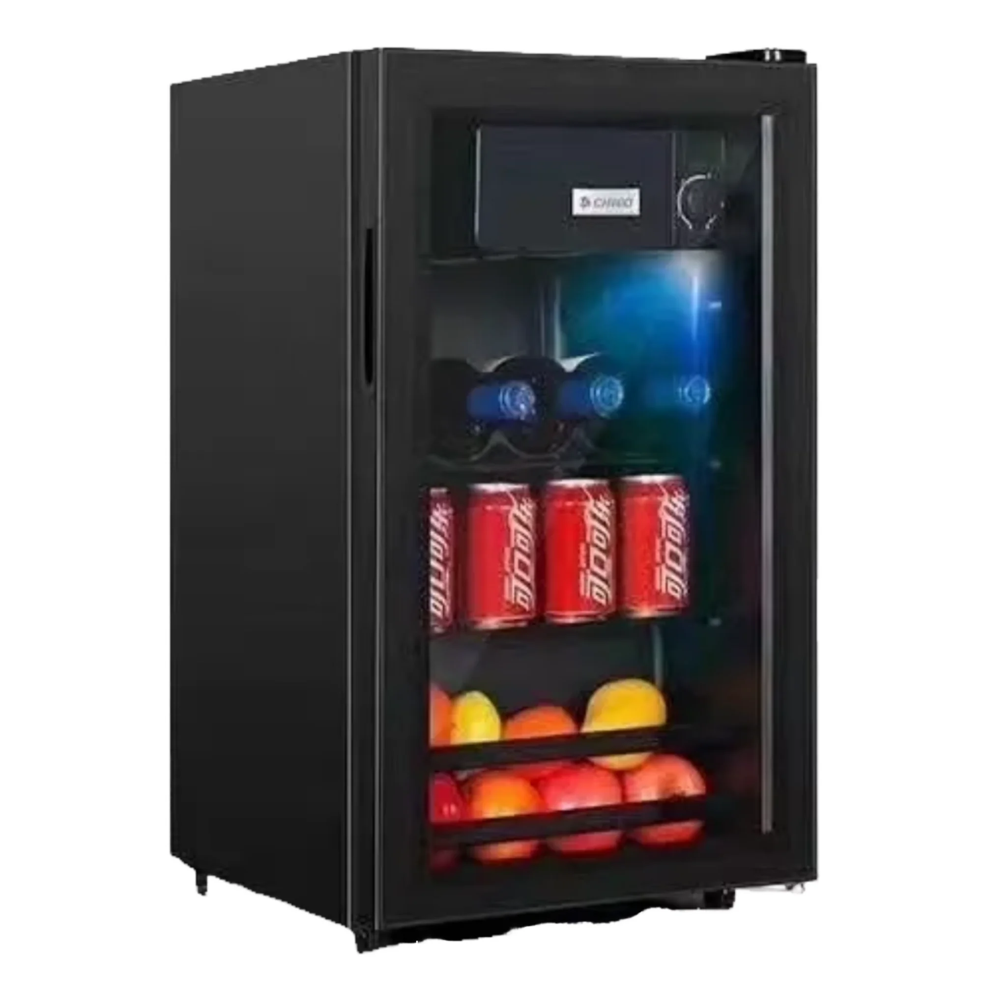 

Мини-холодильник с вертикальным дисплеем 75L-128L, электрический для использования в отеле, постоянная температура, хранение вина, фруктов, чая, небольшой бар со льдом