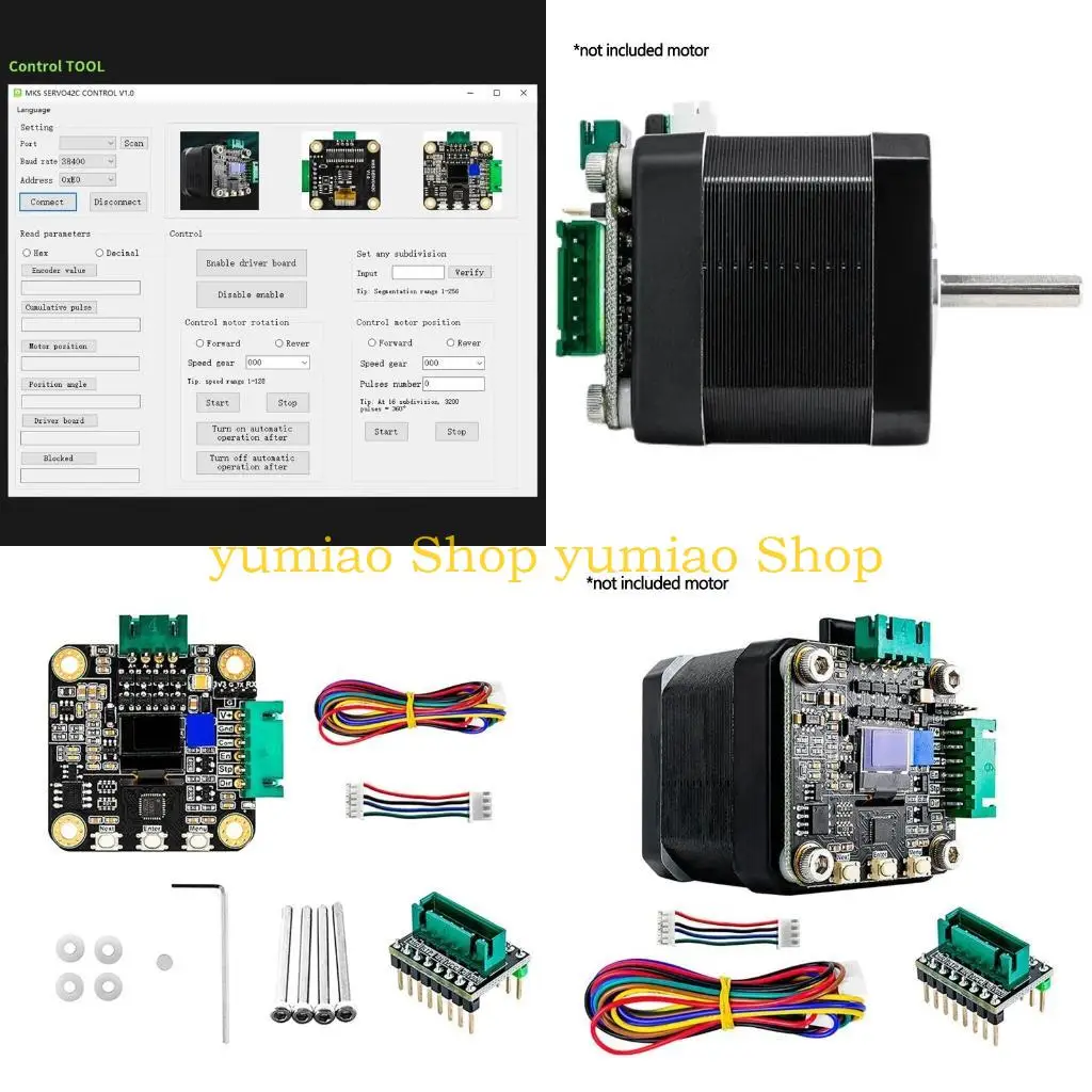 

587b шаговый двигатель драйвер MKS Servo42C PCBA Плата комплект 8 МОСФЕТ для -принтера Серво