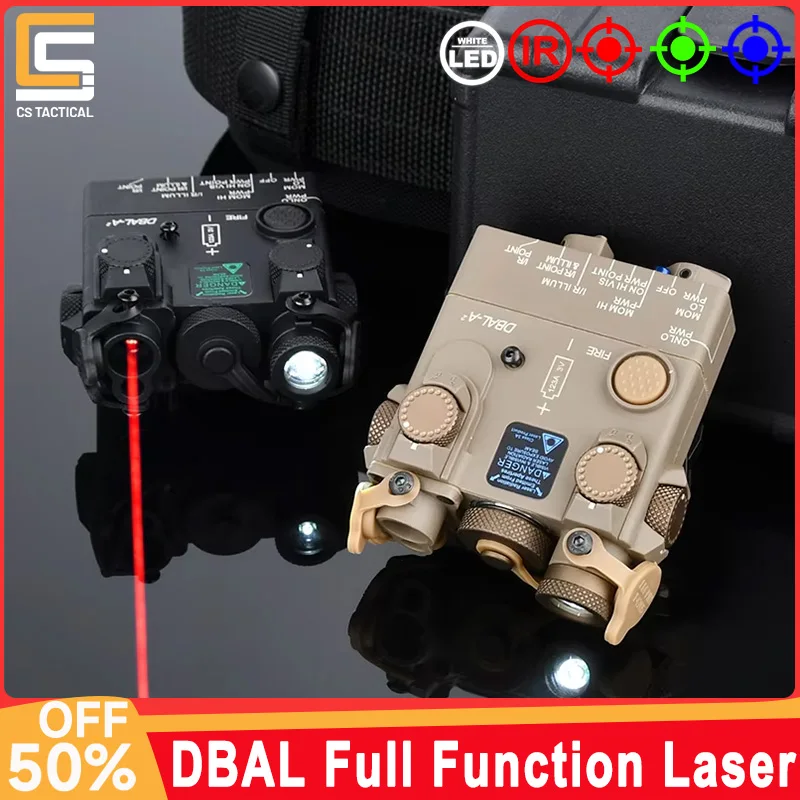 

Tactic Full Function DBAL-A2 Strobe Nylon IR Sight Airsoft LED Red Blue Green Dot Laser LED Weapon Light Dbal Zeroing Flashlig