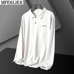 autumn winter men t-shirts plus size 8XL 9XL 10XL long sleeve polo shirt pockets tops loose tees 74 72 70