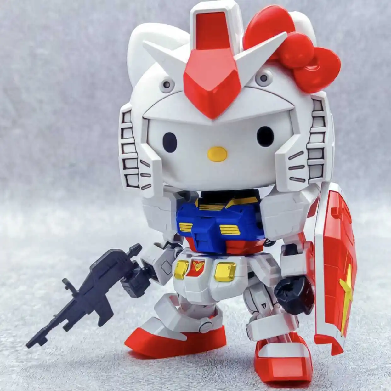 Gundam Hello Kitty Rx-78-2sd Assembly Model  Anime Figures Statue Doll Collection Decor Kids Toys Gifts Doll